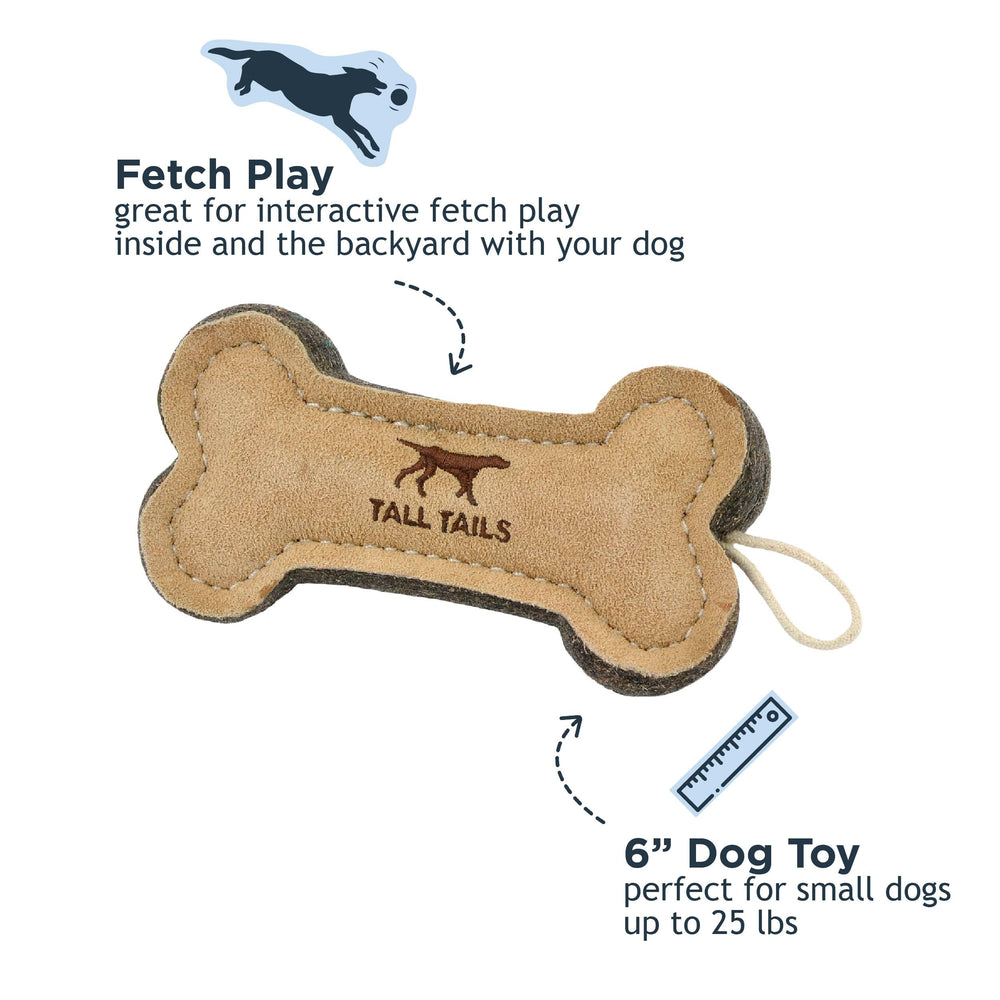 Tall Tails Jouet chien cuir naturel, idéal pour le tirage ludique.
