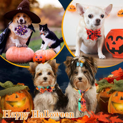 Talltalk collier-noeud chien thème Halloween, pratique pour sorties et séances photo.