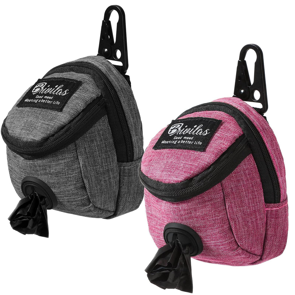 Pochette Talltalk rose pour croquettes et friandises, pratique lors des promenades.
