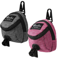 Pochette Talltalk rose pour croquettes et friandises, pratique lors des promenades.