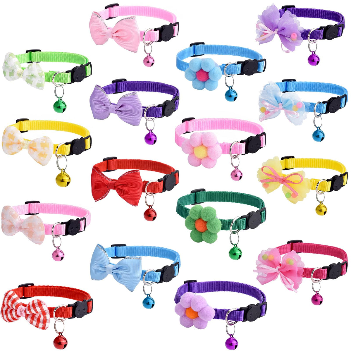 TAMHOO collier chat cloche ensemble: ensemble coloré avec cloche pour repérage facile.