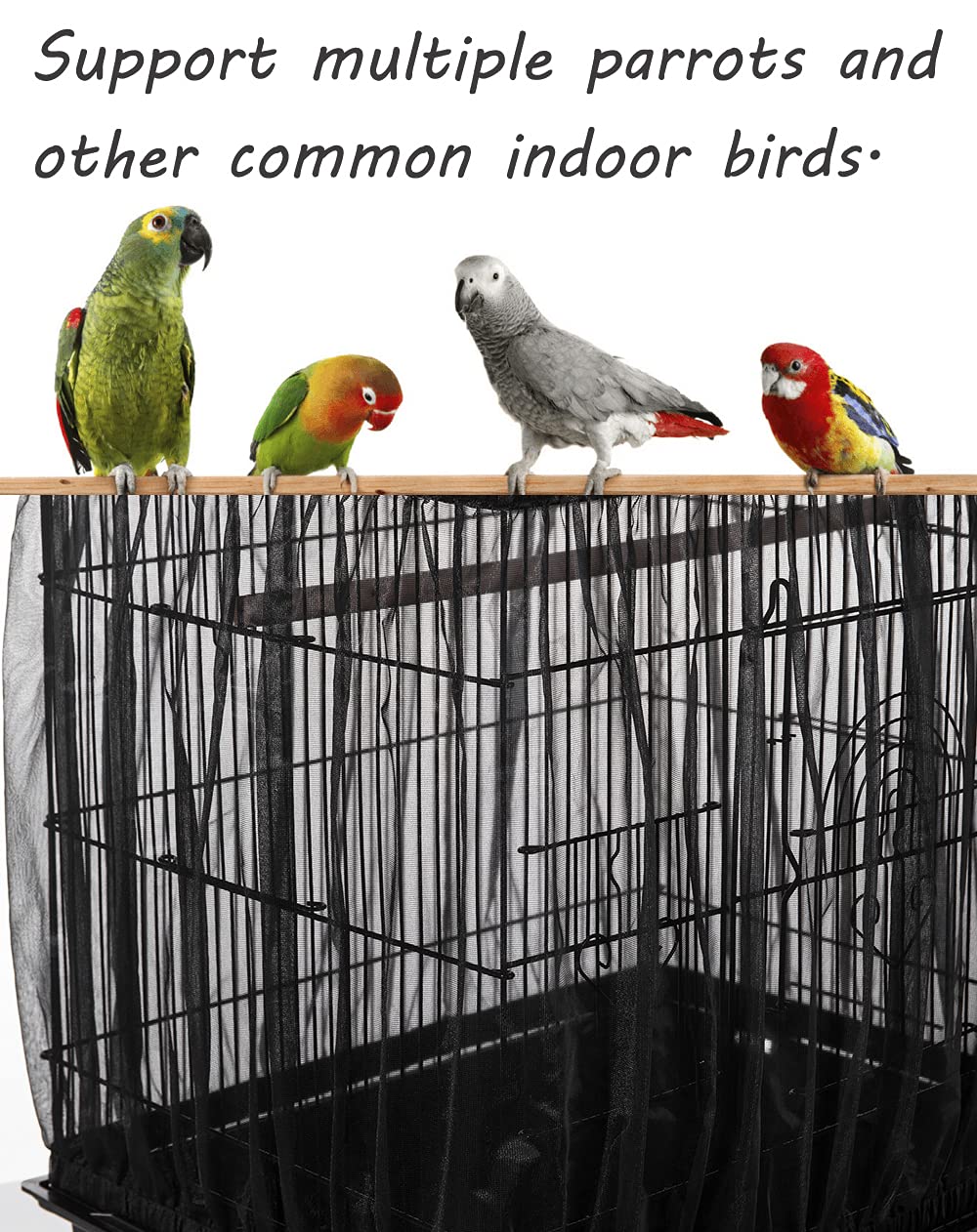 Tamu style maille légère et respirant : laisse circuler l'air tout en couvrant la cage