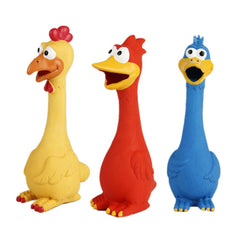 Jouet poulet en caoutchouc Tamu style, couleur vive et durable pour chiens