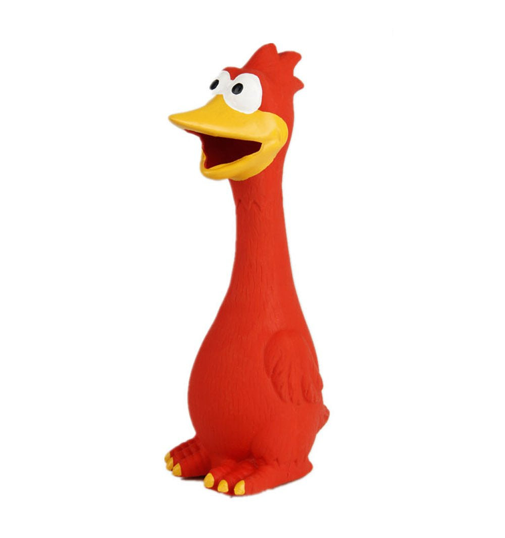 Jouet TAMU STYLE poulet en caoutchouc qui couine, utile pour renforcer le lien et l'exercice.
