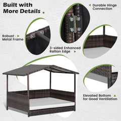 Tangkula Maison Chien Osier – cadre métallique robuste et structure durable.