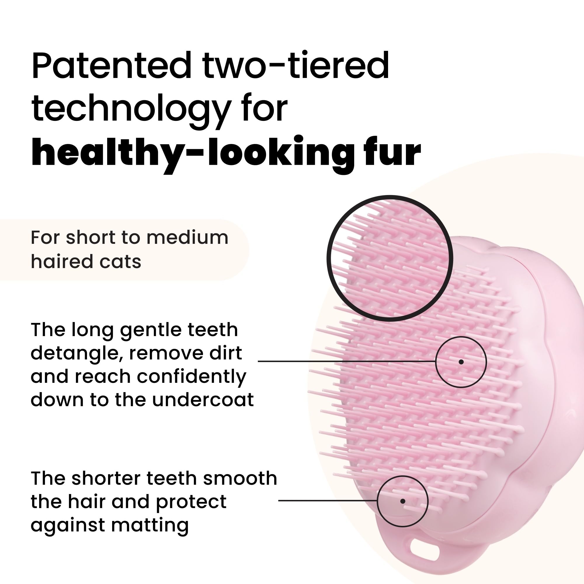 Tangle Teezer Chat apaise le pelage avec un massage doux.