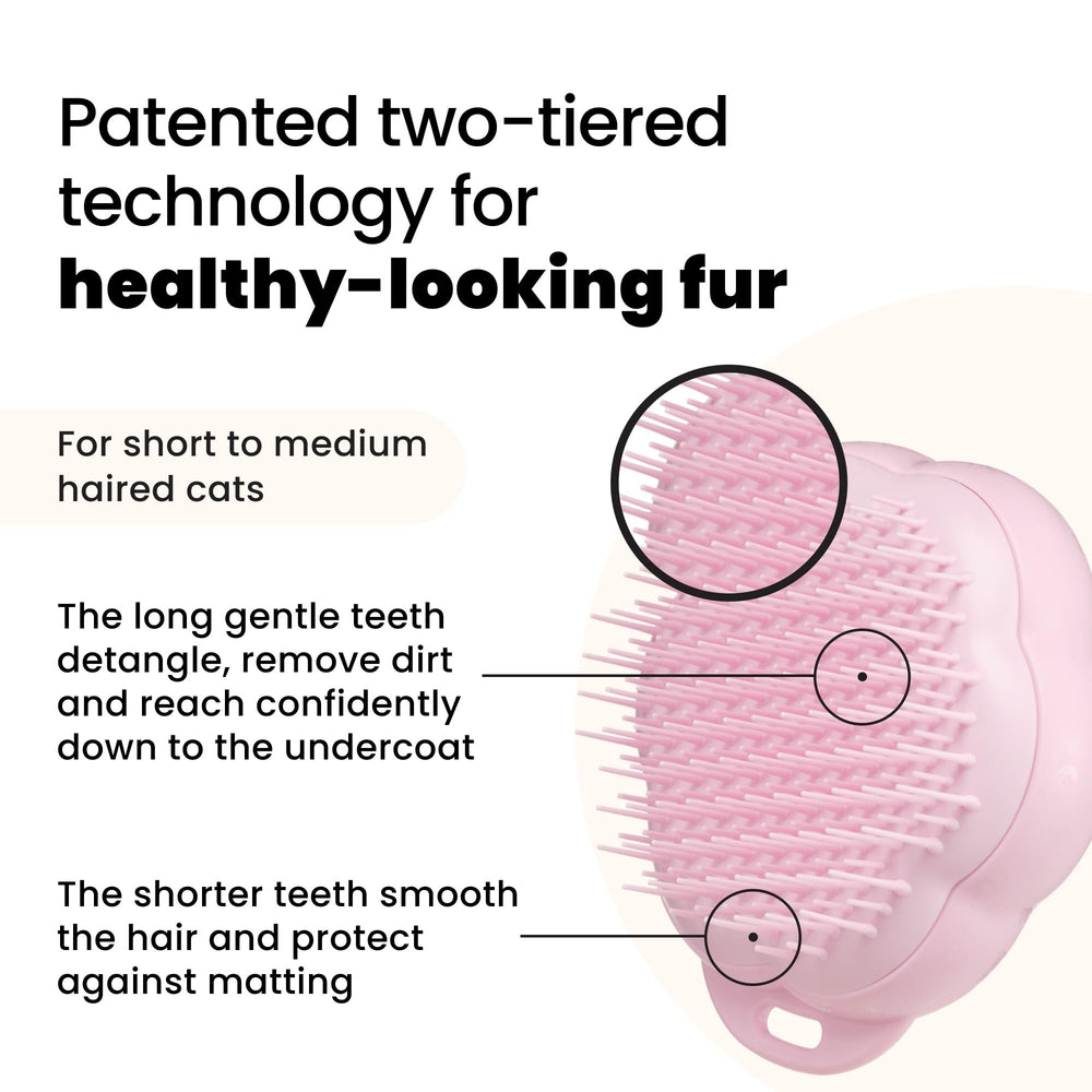 Tangle Teezer Chat apaise le pelage avec un massage doux.