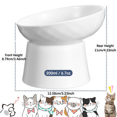 Tanlade bol chat en céramique gris, stabilité lors des repas.