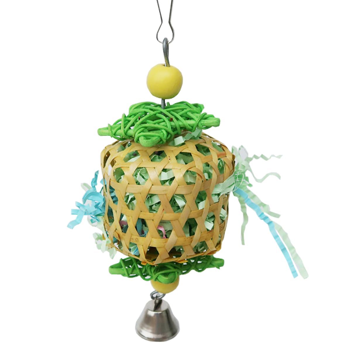 Jouet TANOMA pour conure bois-mordillage suspendu, favorise l'engagement et l'activité.