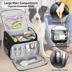 Tanto sac toilettage, poches élastiques intérieures pour maintenir les outils.