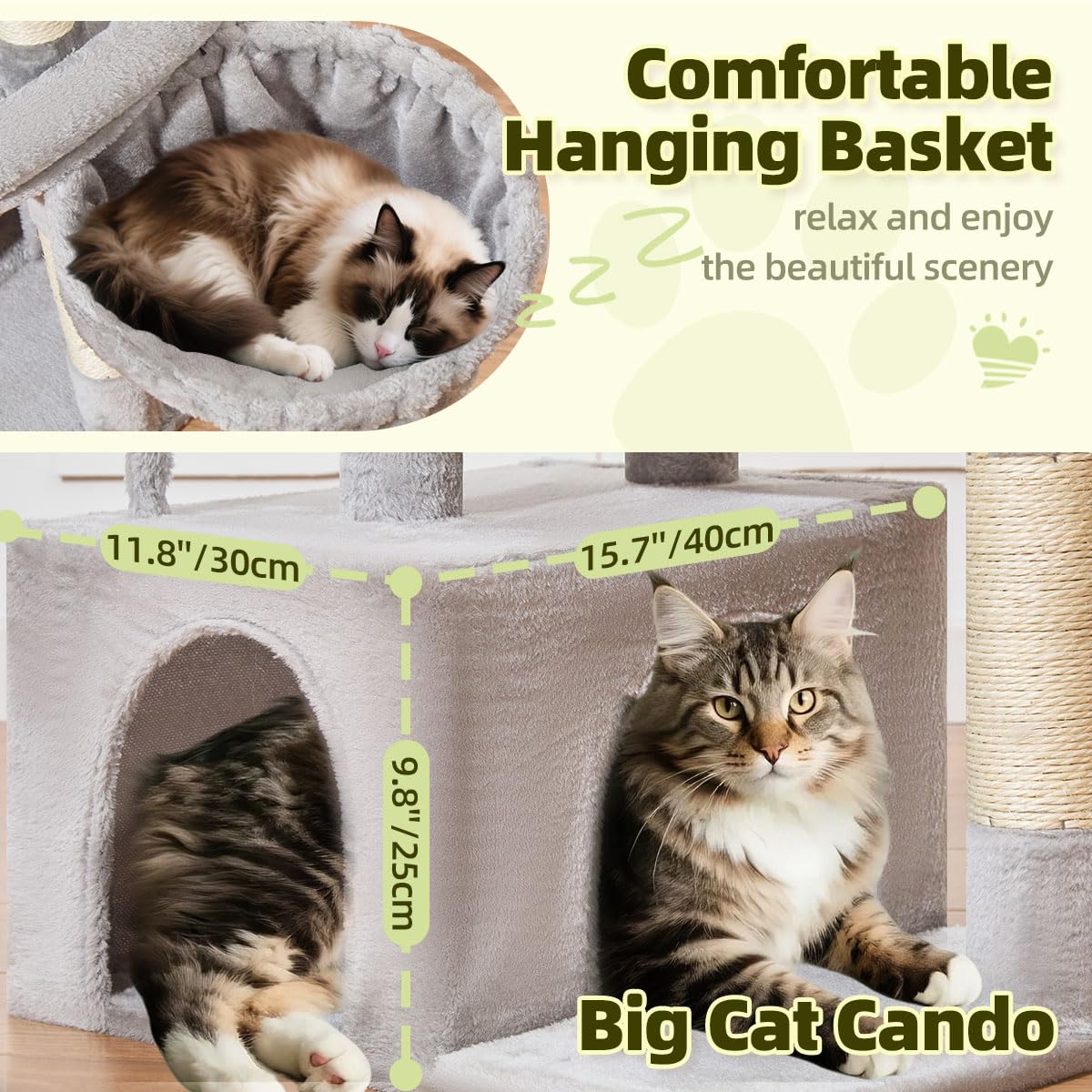 Taoqimiao arbre-chat niche-spacieuse offre coin privé et calme