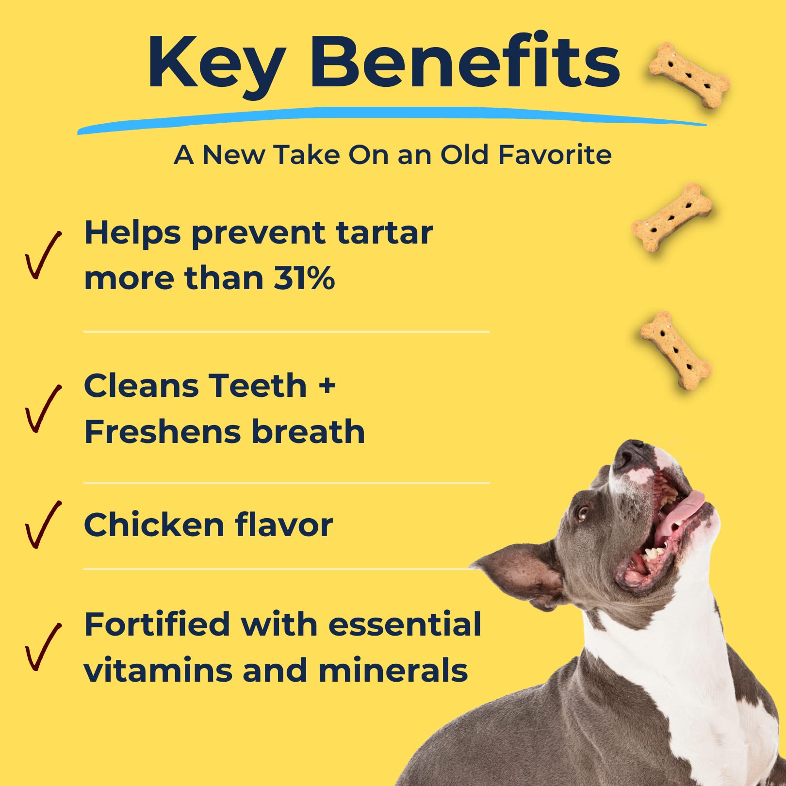Tartar Shield: friandise au poulet qui peut soutenir l’hygiène buccale de votre chien.
