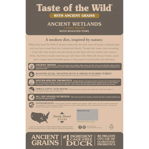Taste of the Wild Ancient Wetlands croquettes caille et poulet pour digestion facile