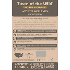 Taste of the Wild Ancient Wetlands croquettes caille et poulet pour digestion facile