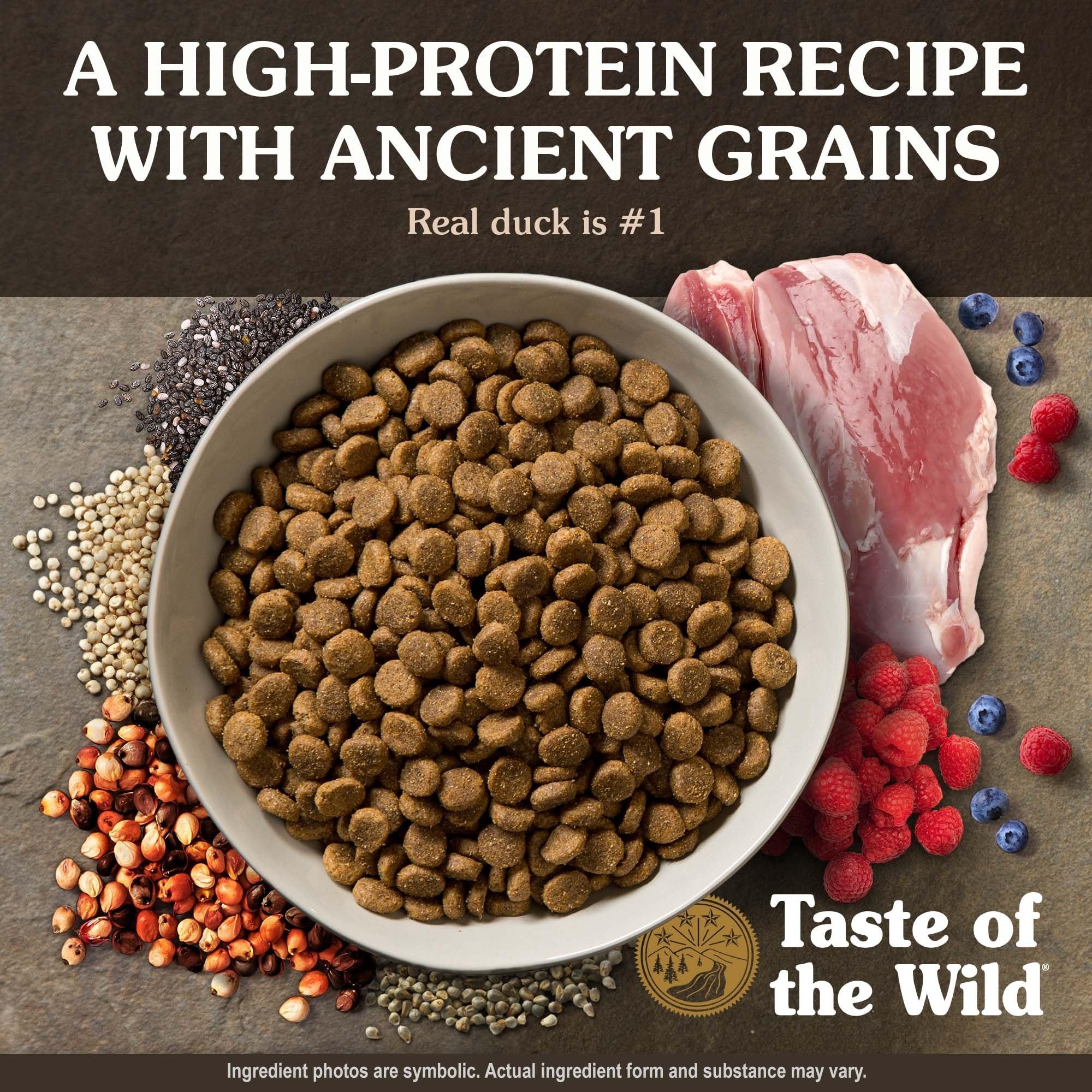 Taste of the Wild Ancient Wetlands ingrédients grains anciens riches en fibres et protéines