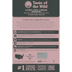 Taste of the Wild Lowland Creek – canard rôtie, saveur carnivore naturelle.