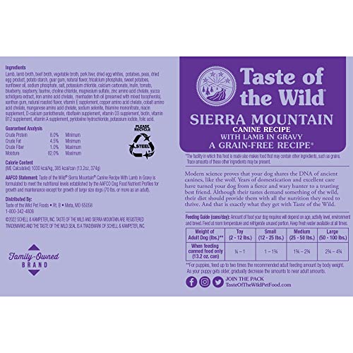 Taste of the Wild Sierra Mountain – agneau en sauce, repas appétent pour chien.