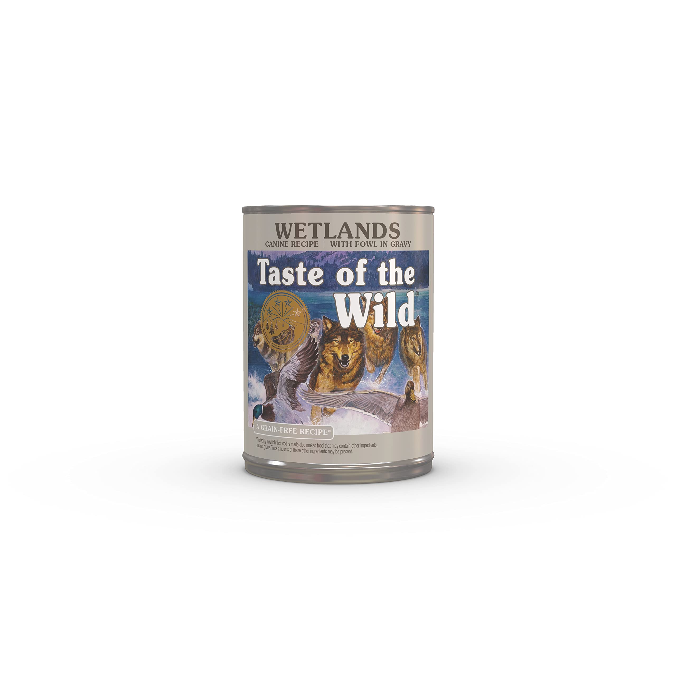 Taste of the Wild Wetlands: canard dans sauce, boîte de 375 g, repas savoureux pour chien.