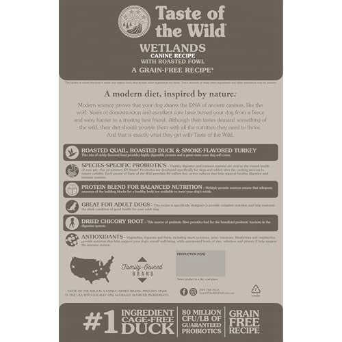 Taste of the Wild Wetlands protéines élevées pour muscles et mobilité
