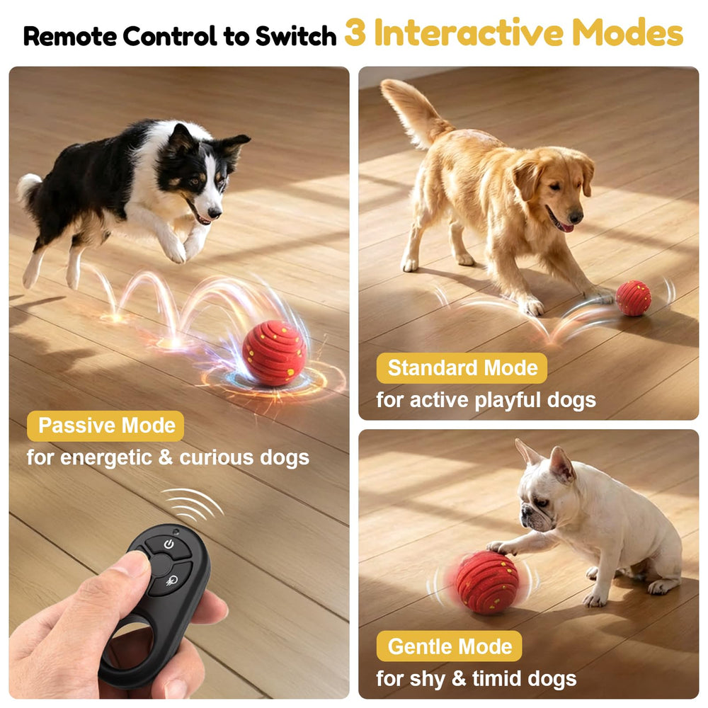 Balle pour chien avec 3 modes, guidée par télécommande TBC PET.