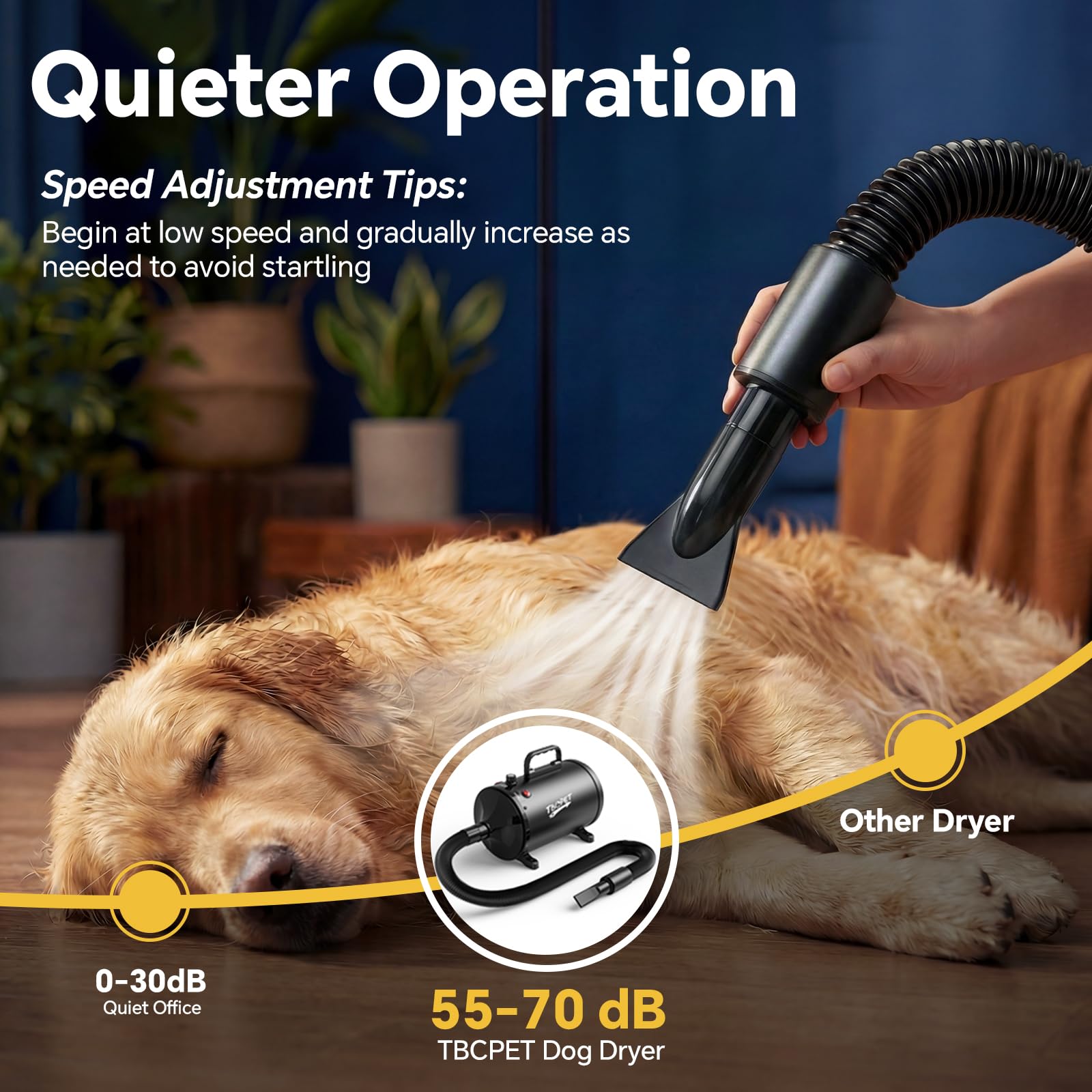 Quatre embouts adaptables du sèche-chien TBC PET pour poils variés