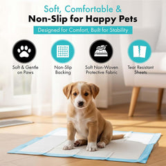 TBM Puppy Pads revêtement imperméable protège les sols et tapis.
