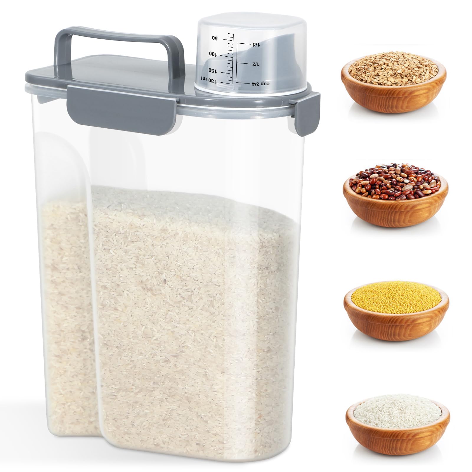 TBMAXS Conteneur riz avec verseur large pour dosage précis et facilité d’utilisation