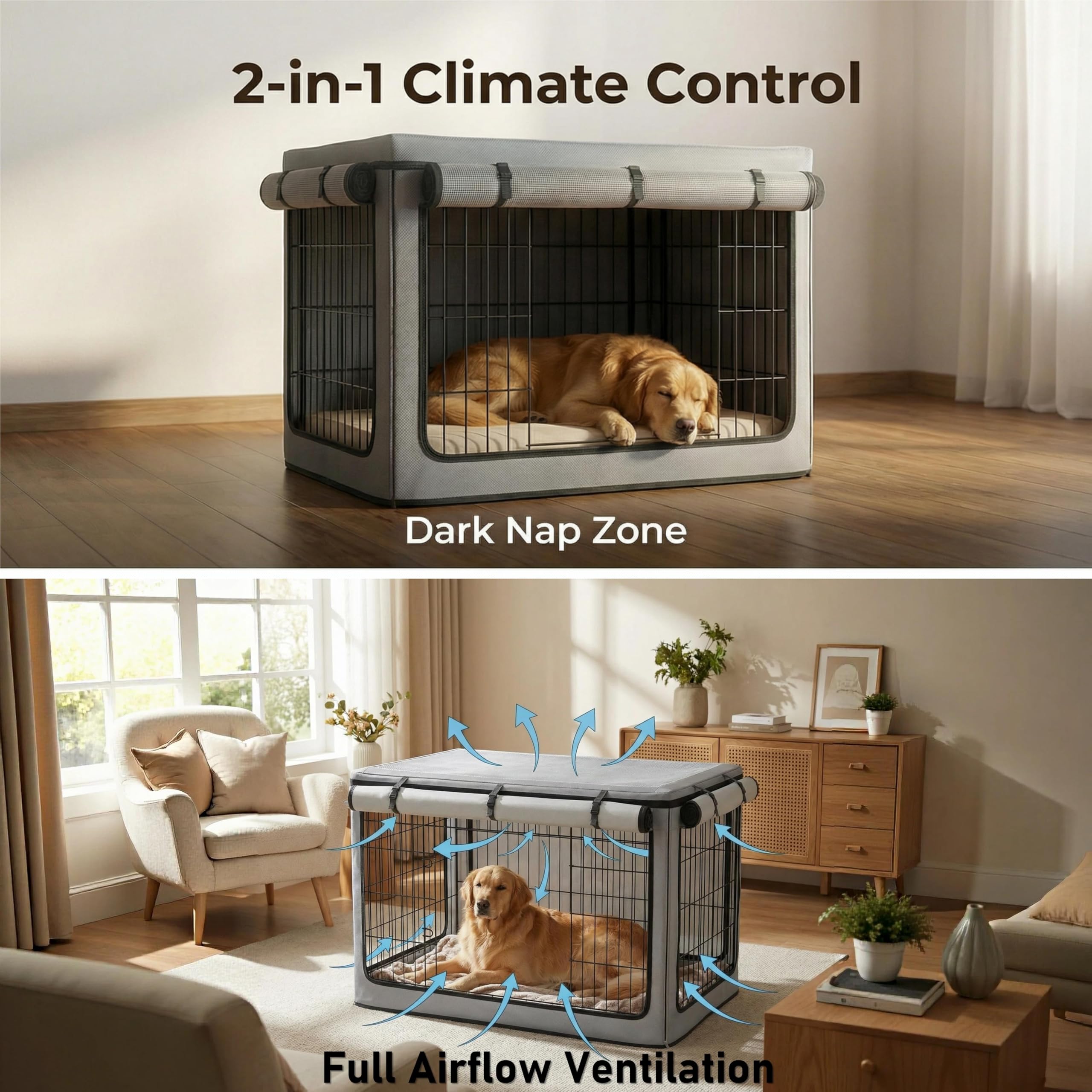 TBNO couvre-cage chien, ajustement universel pour cages en métal.