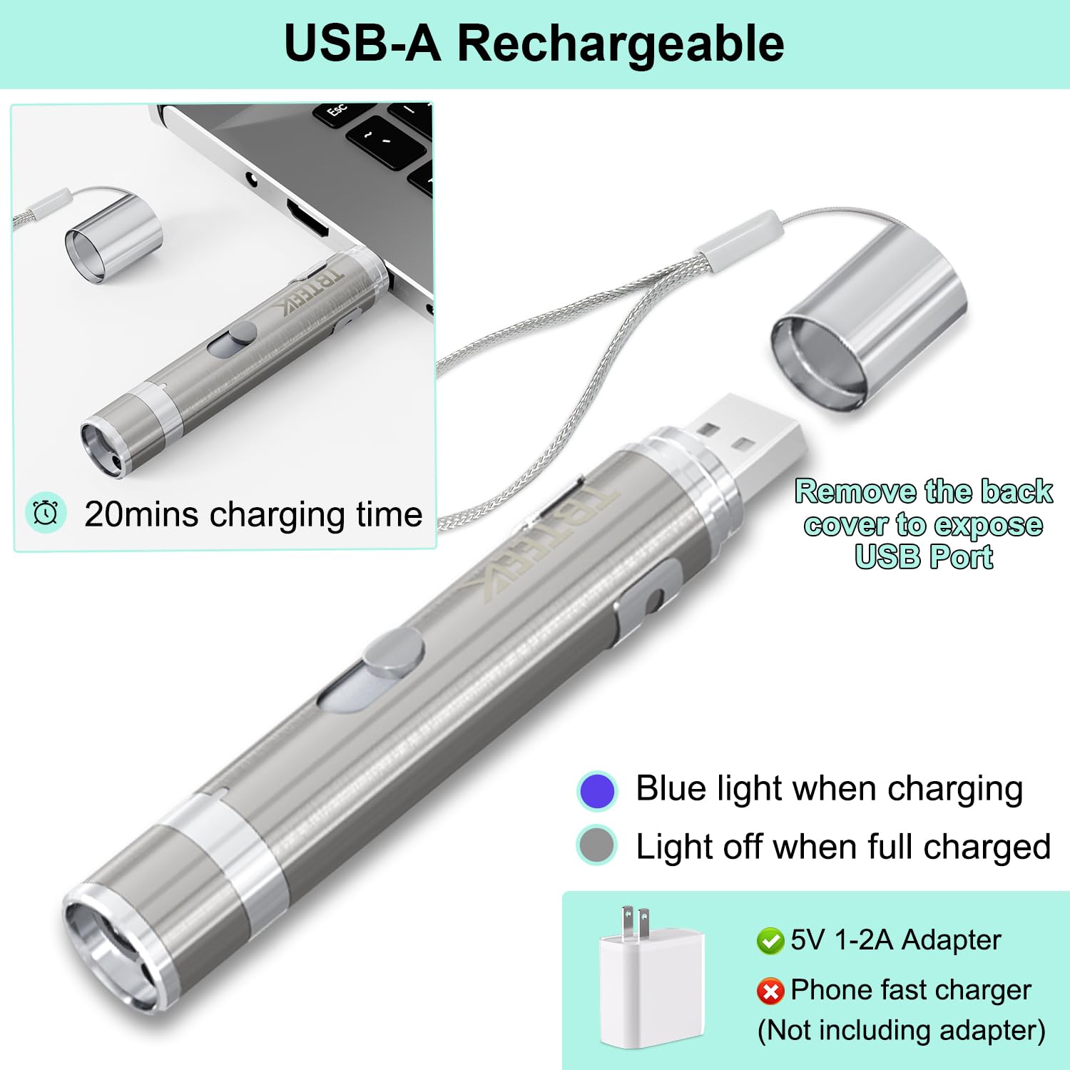 TBTeek jouet chat charge par câble, sans piles et pratique