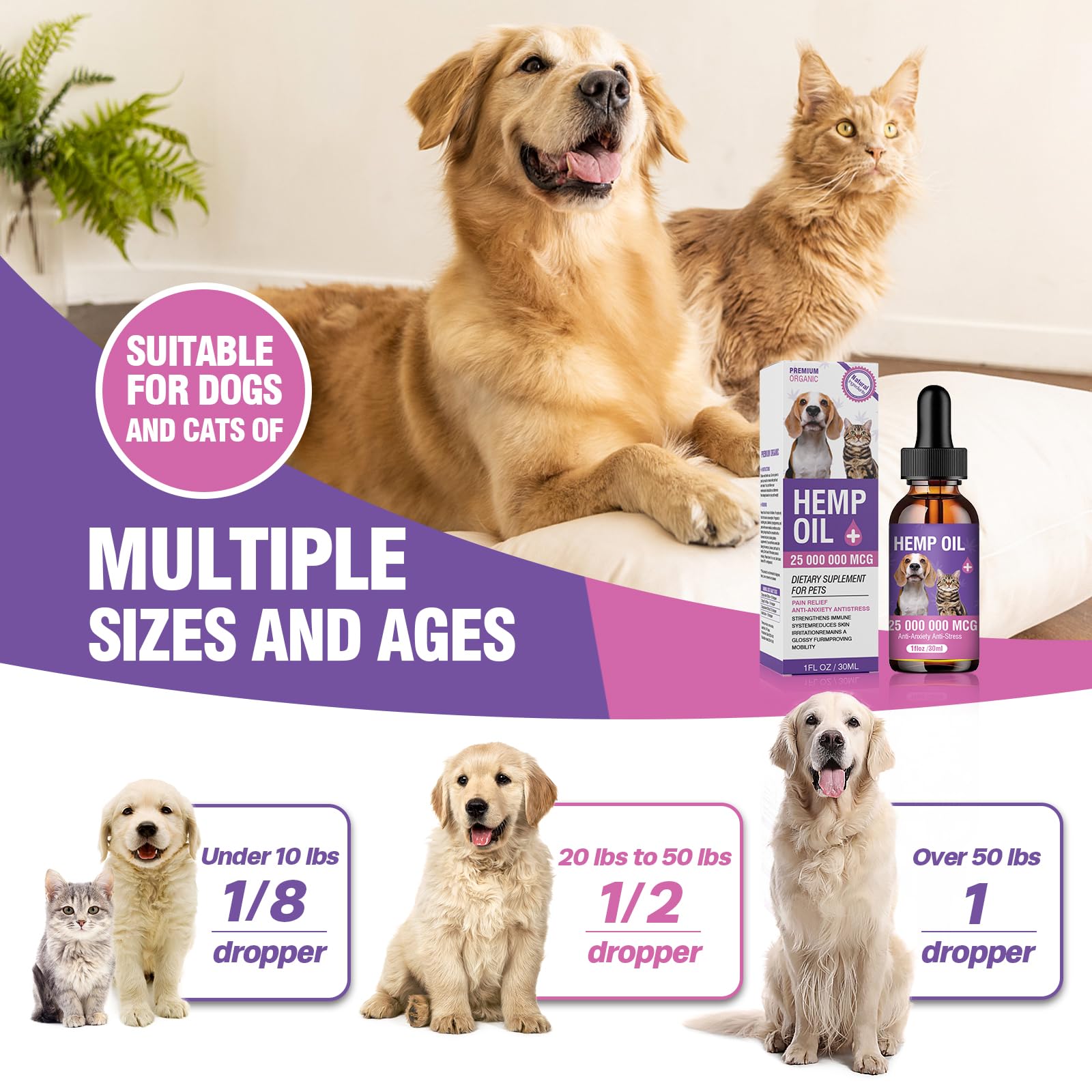 Pack triple Tcllka huile chanvre, solution pratique pour le bien-être animal