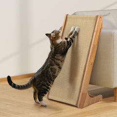 TCooSo griffoir L en bois avec rampe de 28 pouces pour chats d’intérieur.