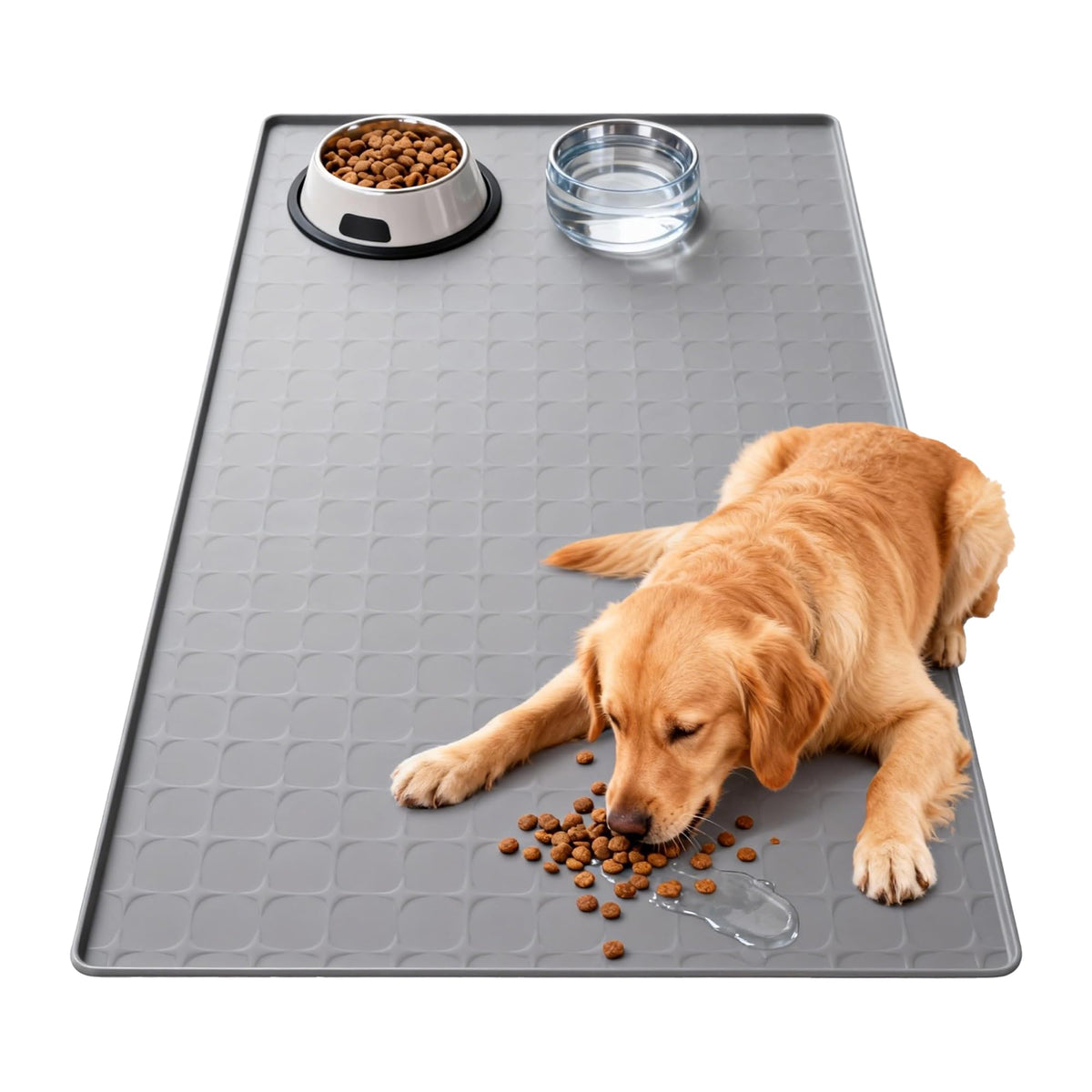 TCULOSD Tapis Nourriture Animal Extra Large protège les sols et simplifie le nettoyage.