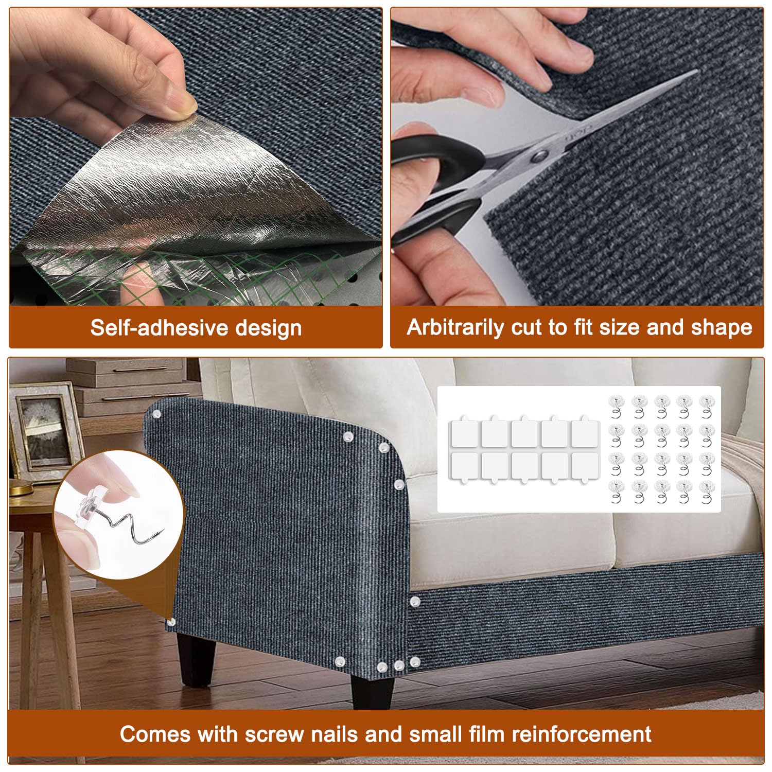 TEBANTY tapis chat — dos adhésif renforcé assure une installation fiable.