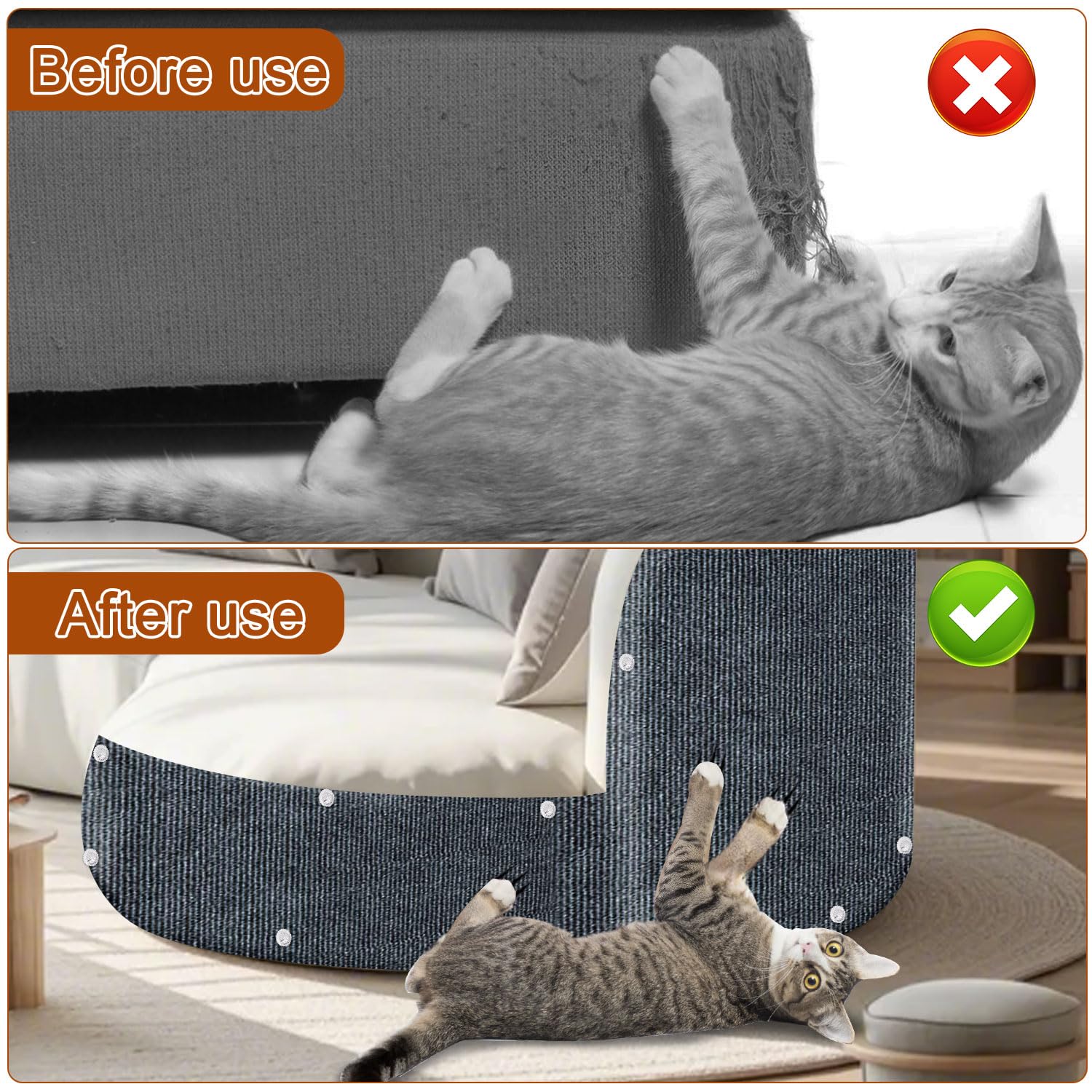 TEBANTY tapis chat taille-sur-mesure — découpe facile adaptée à votre espace.