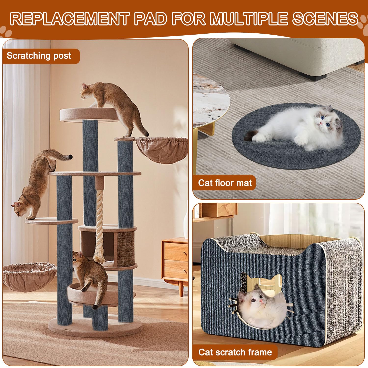TEBANTY tapis chat usages multiples — peut servir de matelas ou cadre pour chat.