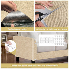 Tebanty tapis griffes chat montage facile et découpe personnalisable beige.