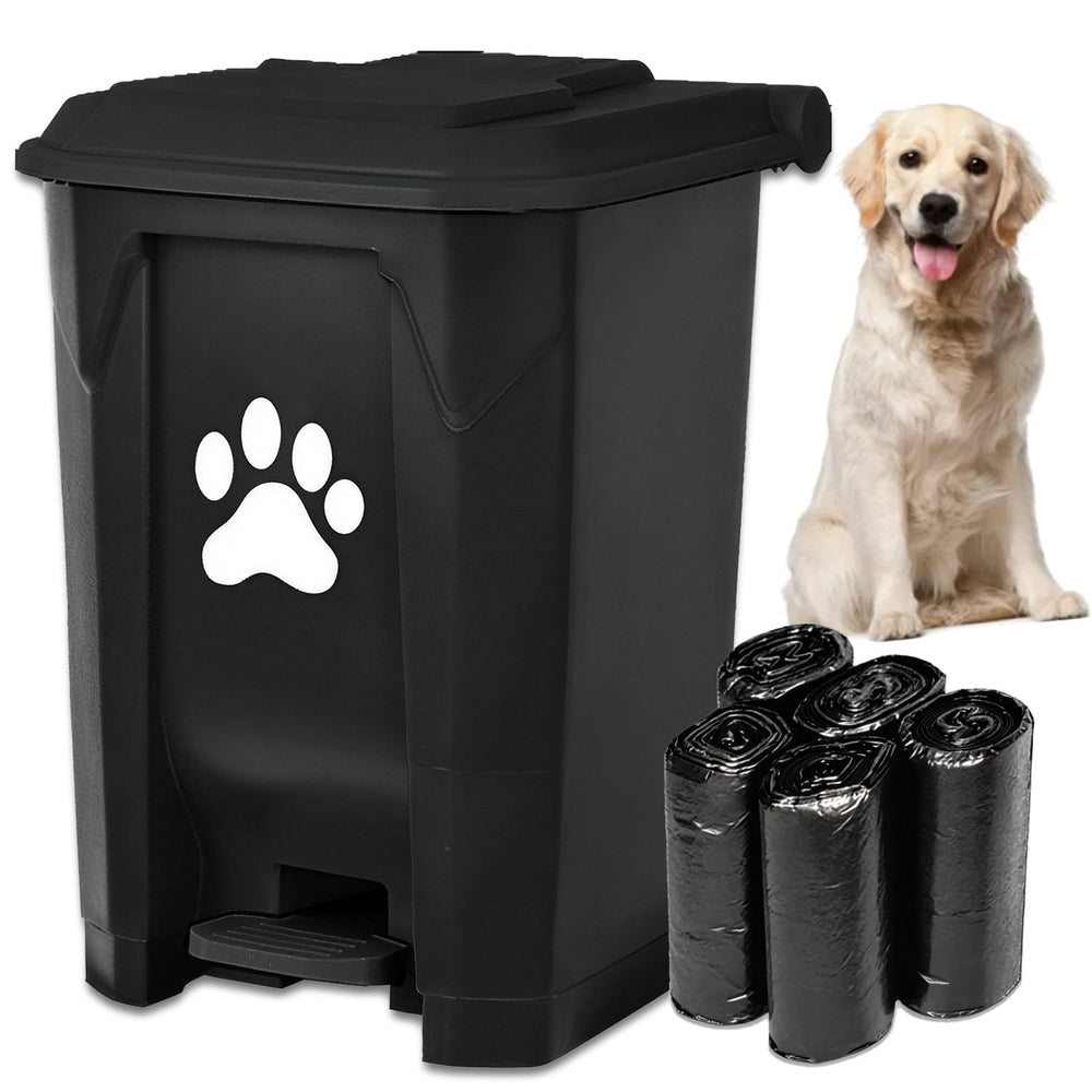 tebiete poubelle déchets chien exterieur avec pédale pour utilisation mains libres
