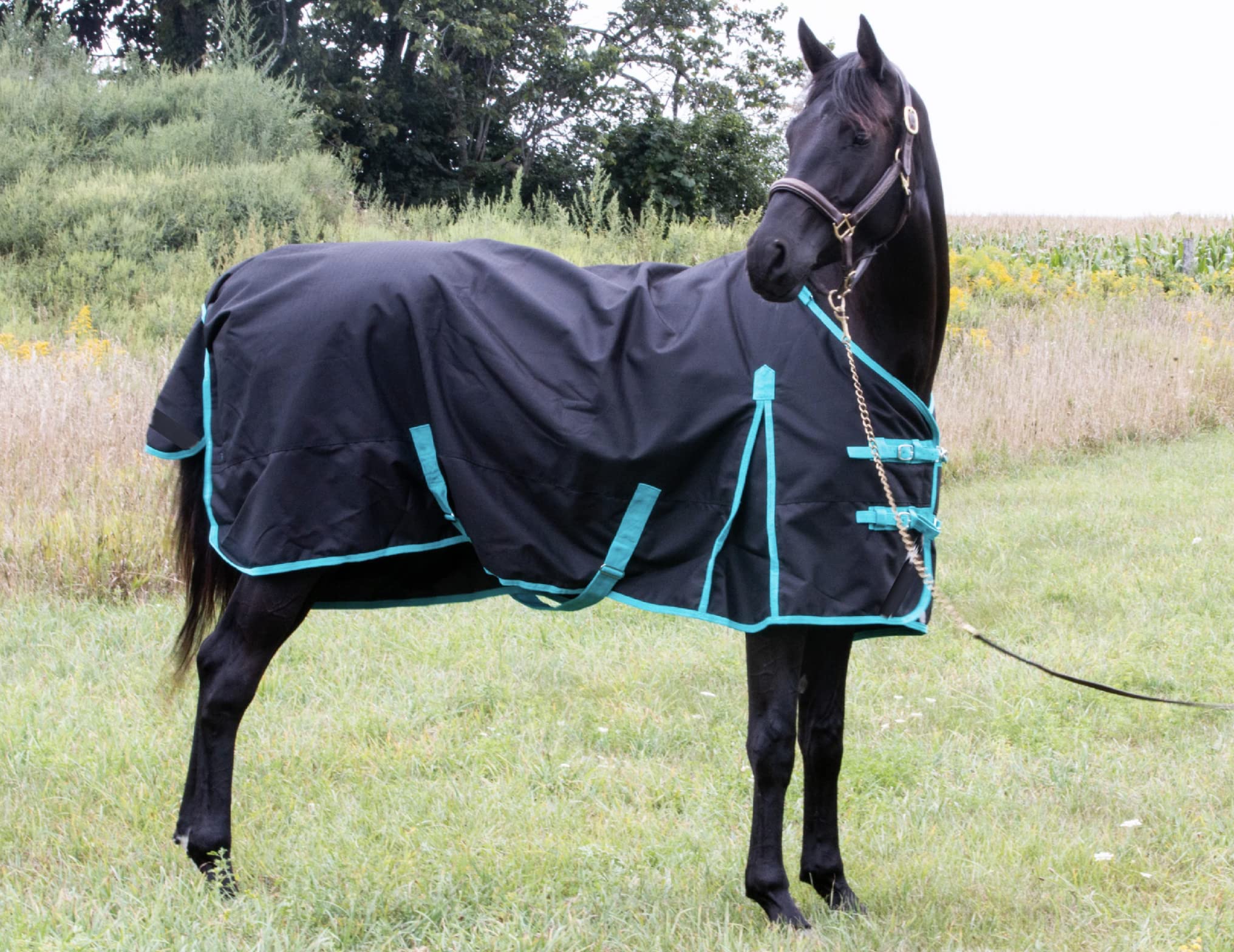 Tech Equestrian couverture pluie detail tissu 1200 denier, résistance et imperméabilité.