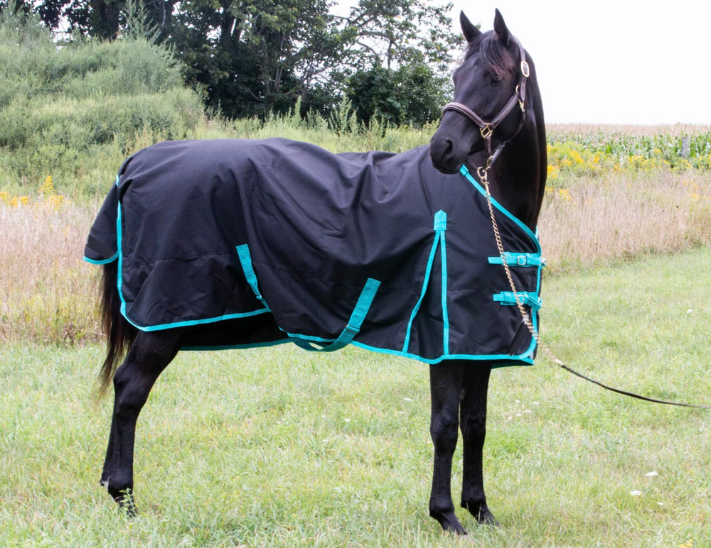 Tech Equestrian couverture pluie detail tissu 1200 denier, résistance et imperméabilité.