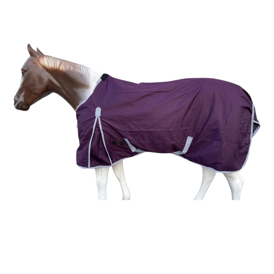 Drap pluie Tech Equestrian 1200denier plum gris, protection imperméable et respirante pour cheval.