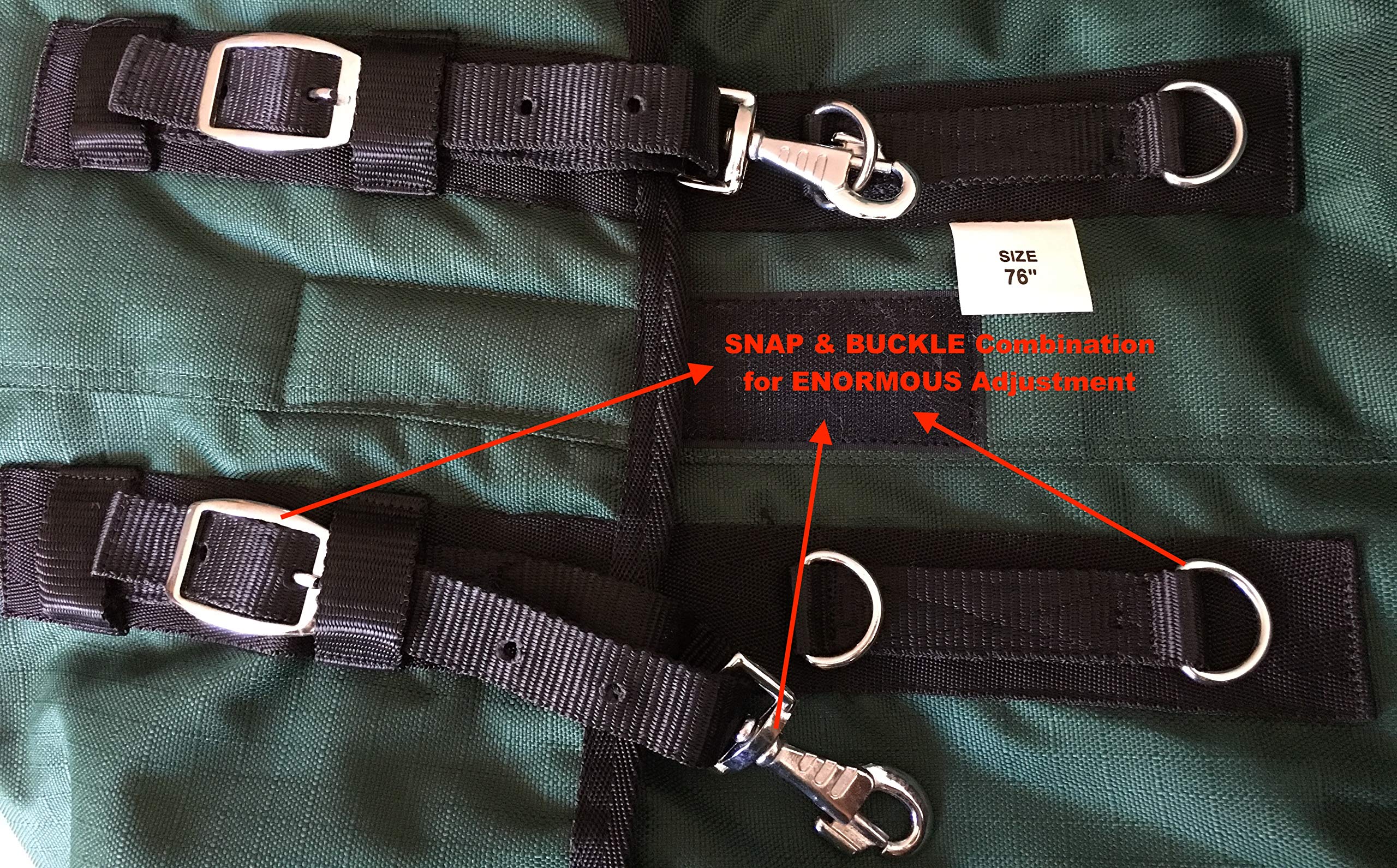 Tech Equestrian fermeture avant ajustable, ajustement rapide et maintien sûr.