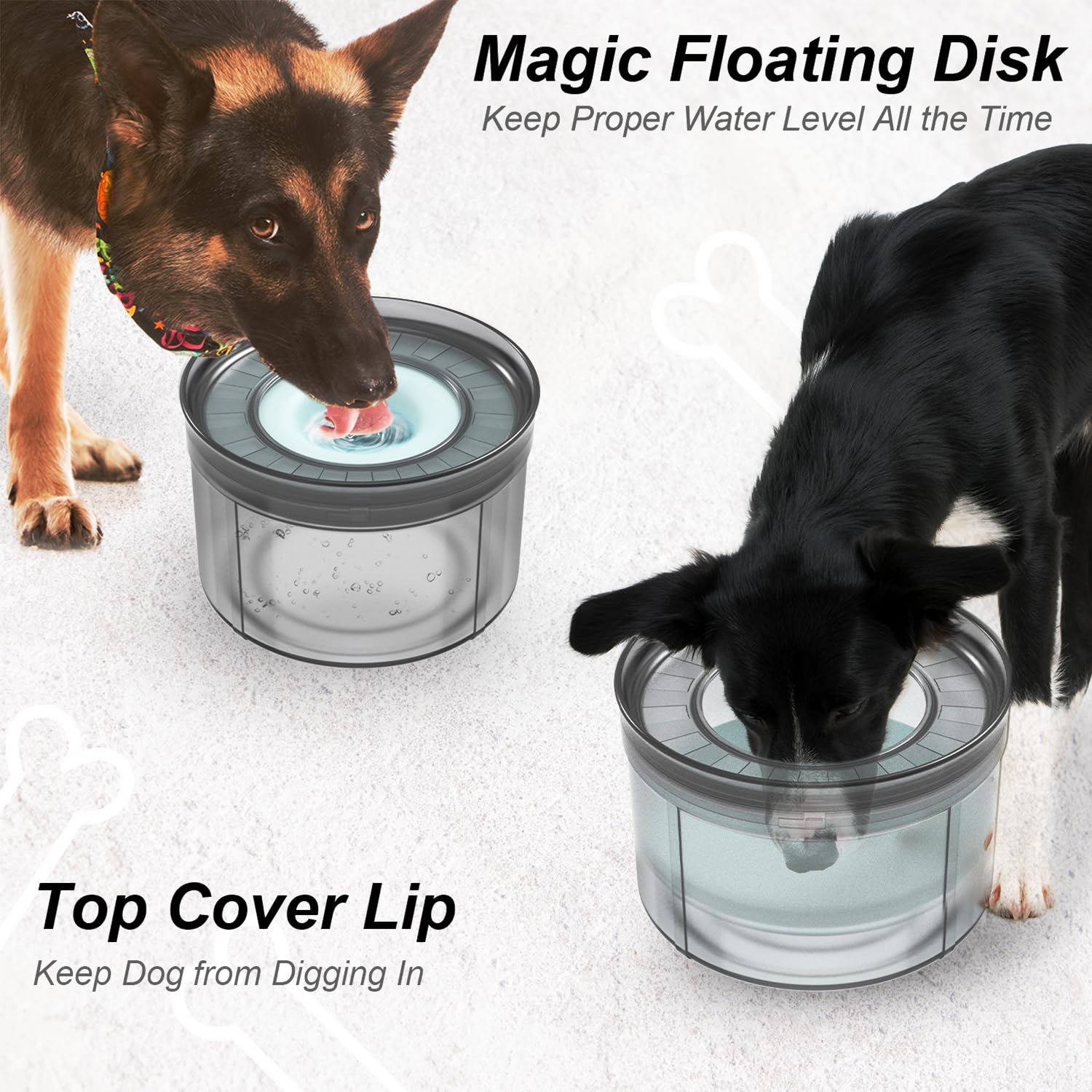 Techphardo bol eau chien base anti-derapante assure sa stabilite pendant les repas