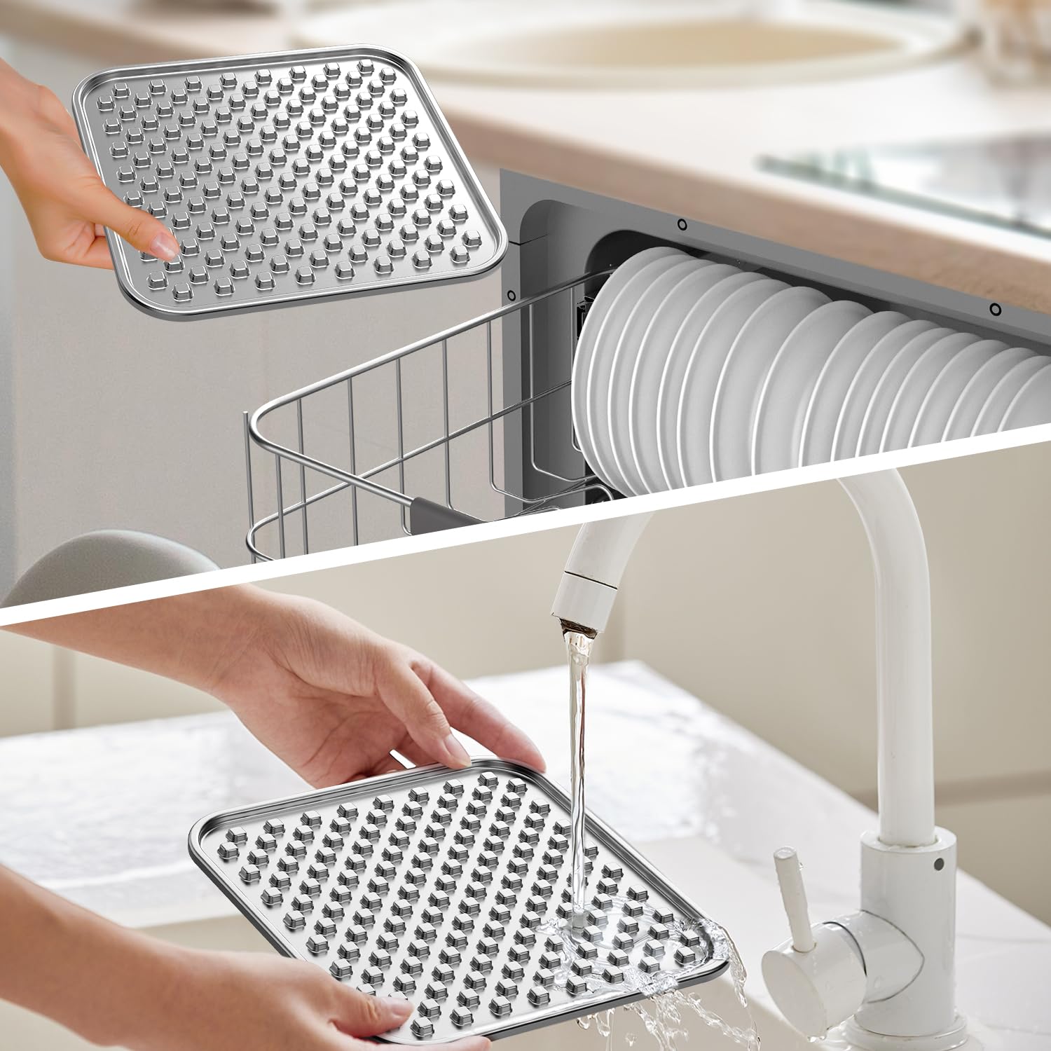 Techphardo Tapis Léchage Inox Double Paroi, grand format et nettoyage sans effort.