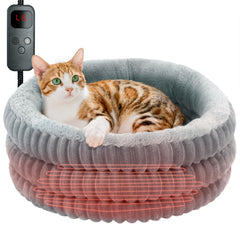 Lit chauffant TECHTAIL rond 20 pouces chauffe le chat pour un repos agréable.