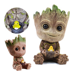 TEEMO Groot déco résine brun, décor réaliste et durable pour aquarium.