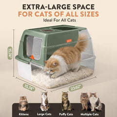 Litière en inox 30L Teeny Pawty, espace généreux pour grands chats