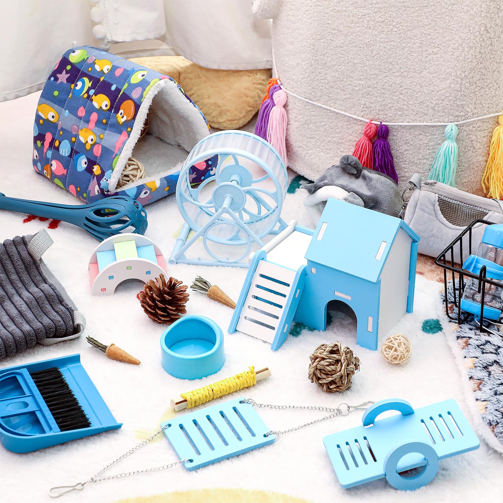 Teenyyou: jouets dentition cobaye bleu, stimulation et réconfort.