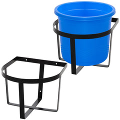 Teenyyou support-seau-metal 5gal 2-pcs : fixation robuste pour eau et nourriture des chevaux.