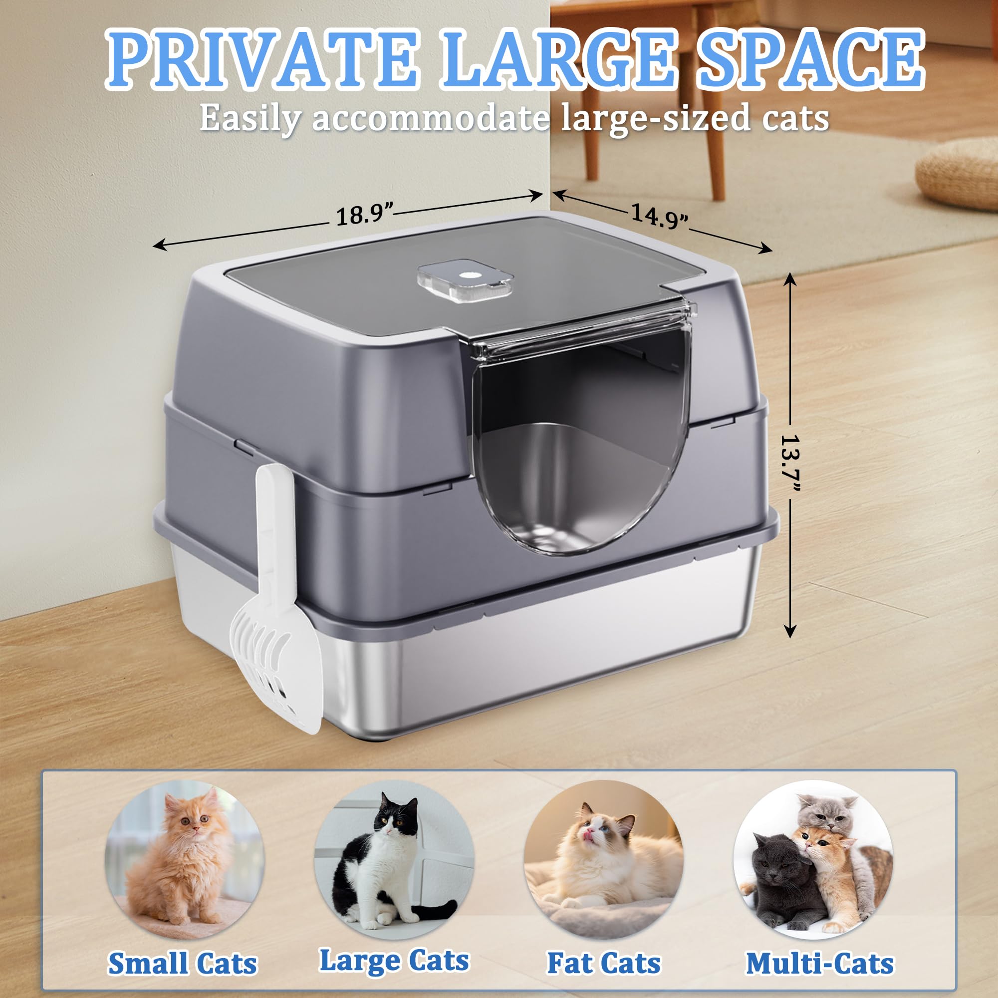 Tehoao intérieur spacieux avec entrée ronde facile pour tous les chats.