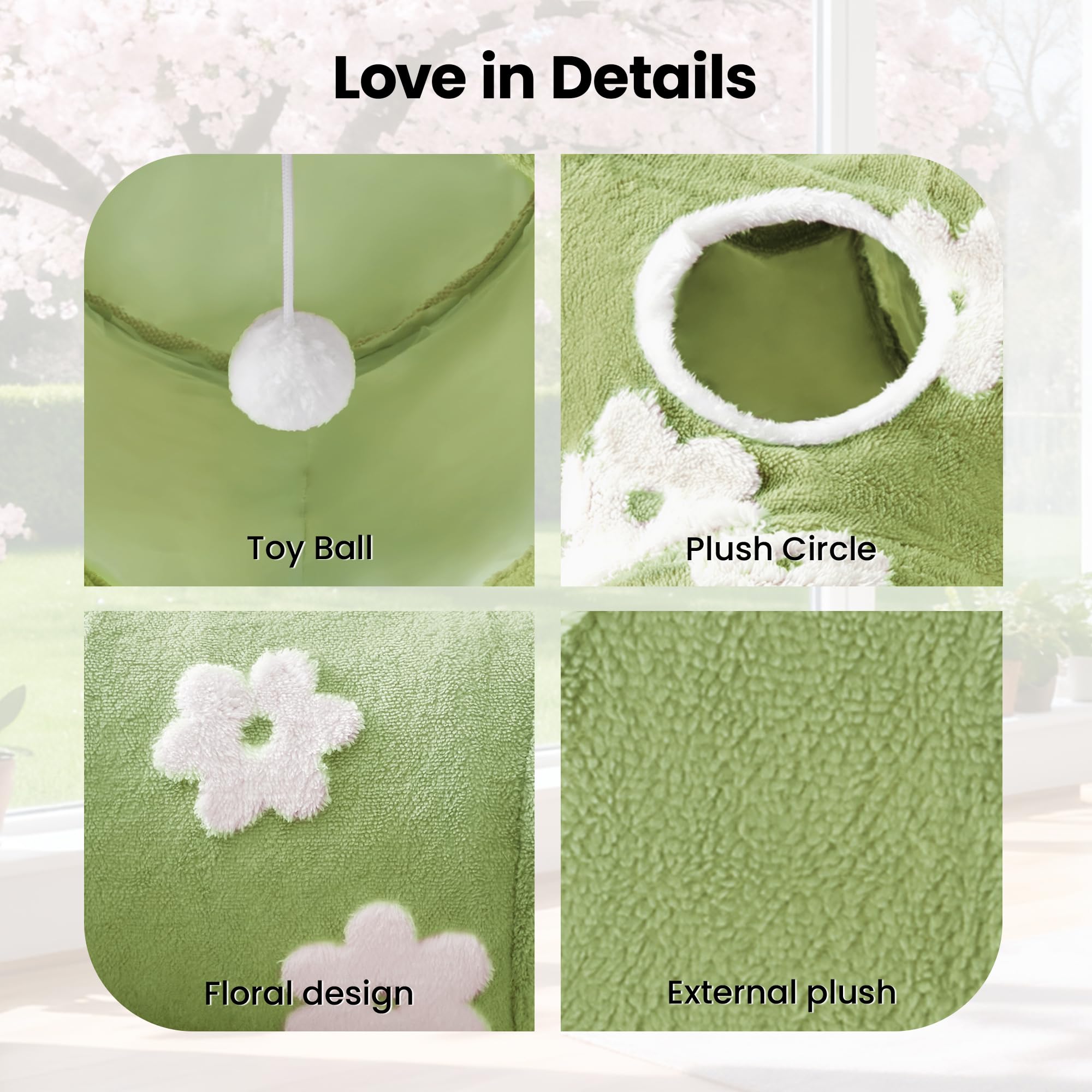 Tempcore flanelle tunnel chat couleur Daisy Green apporte une touche décorative douce